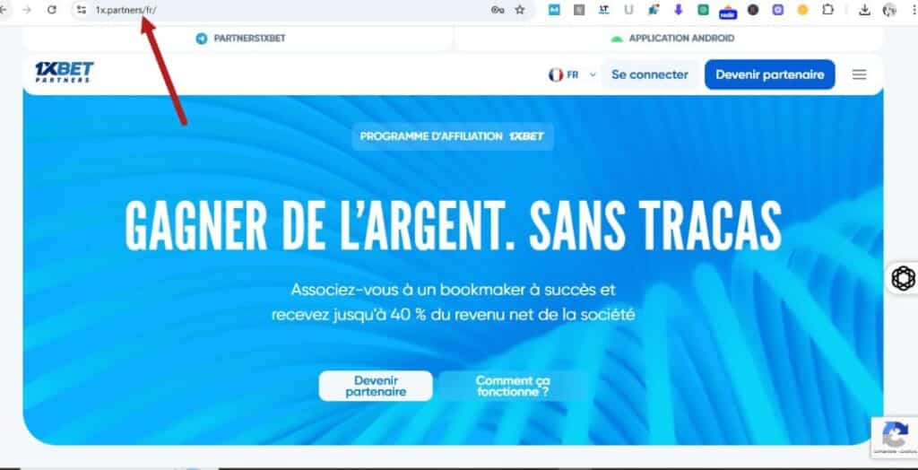 Accéder au site officiel de 1xPartners