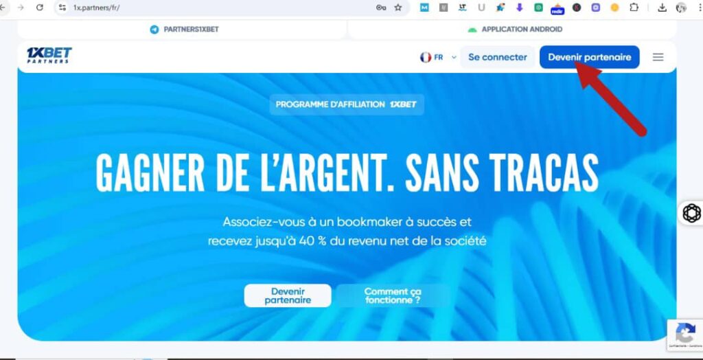 Cliquer sur le bouton S'inscrire