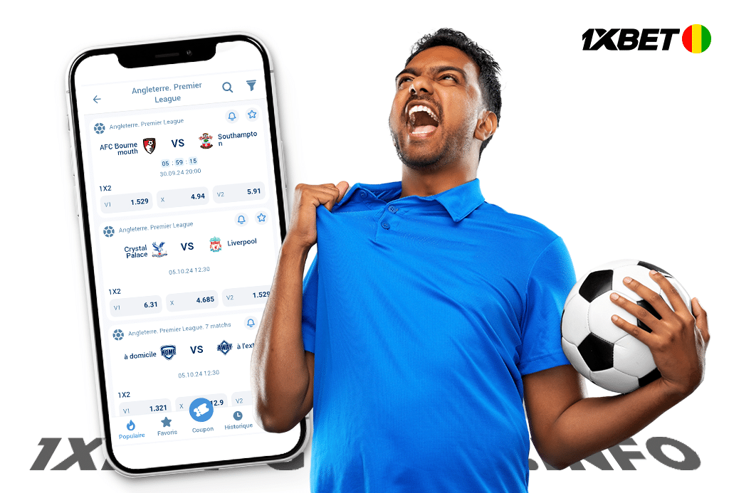 Paris sportifs sur l’application mobile 1xBet Guinée
