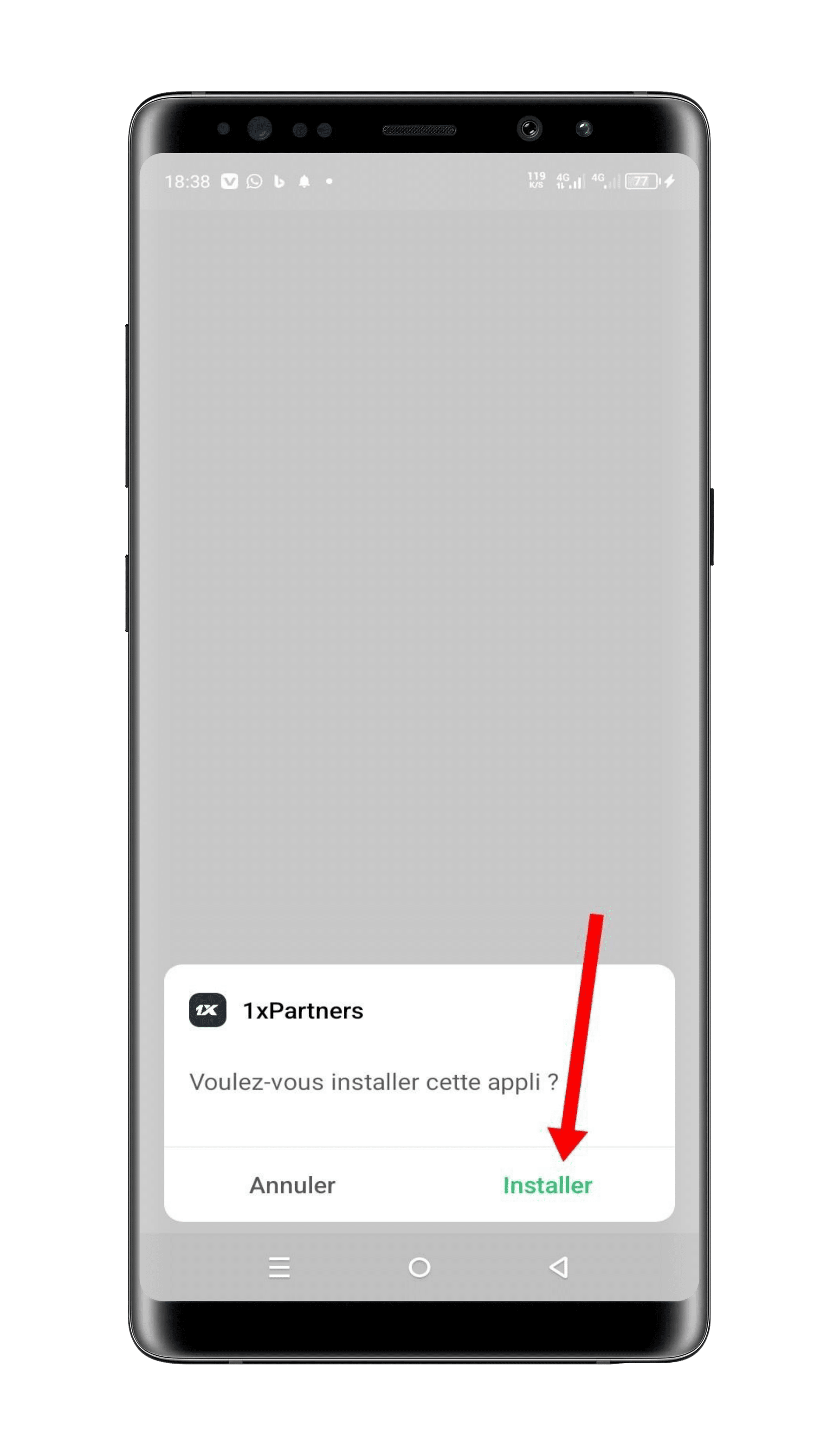 Installez l'application 1xbet partenaire