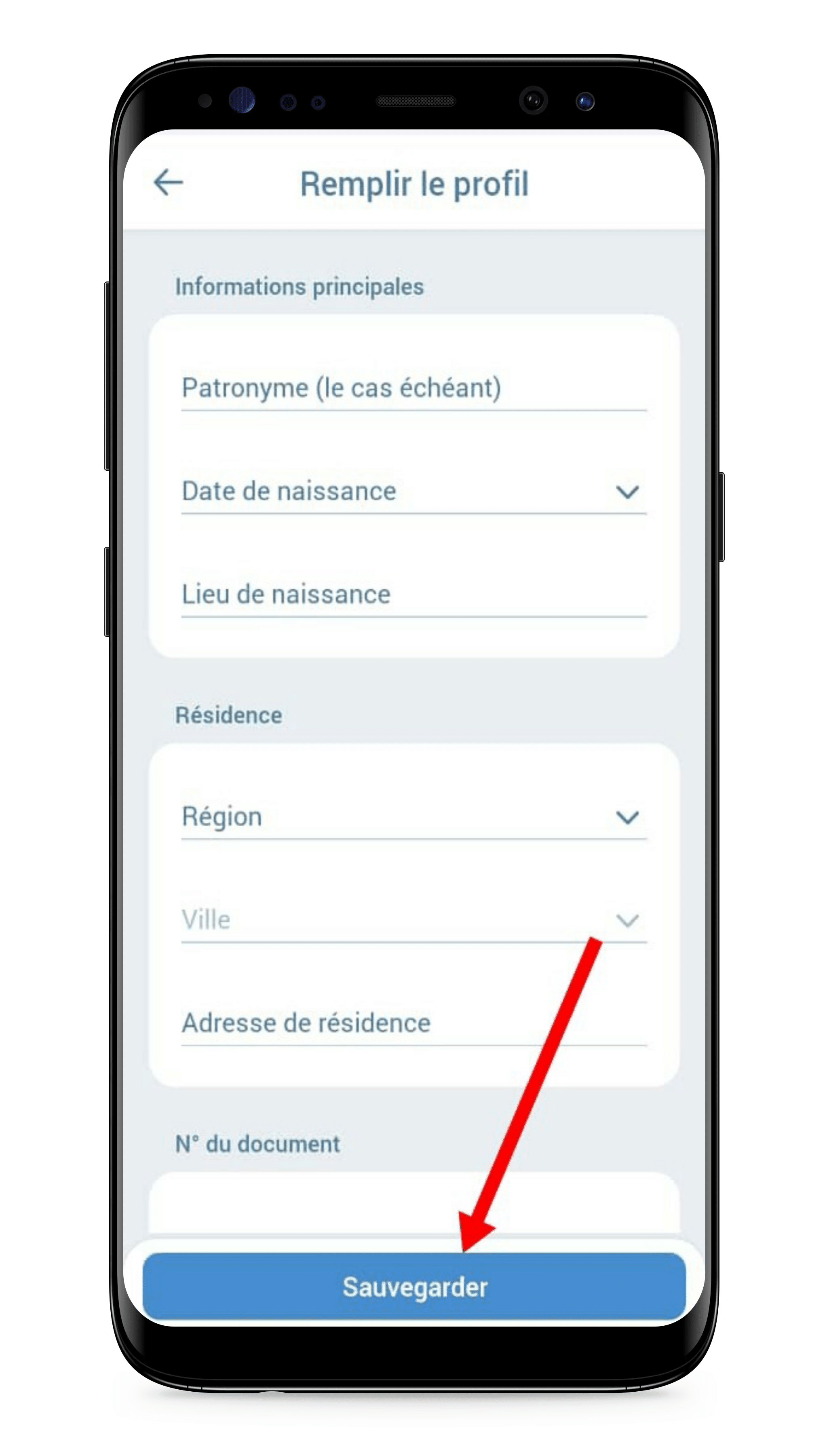 remplir toutes les informations nécessaires